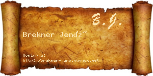 Brekner Jenő névjegykártya